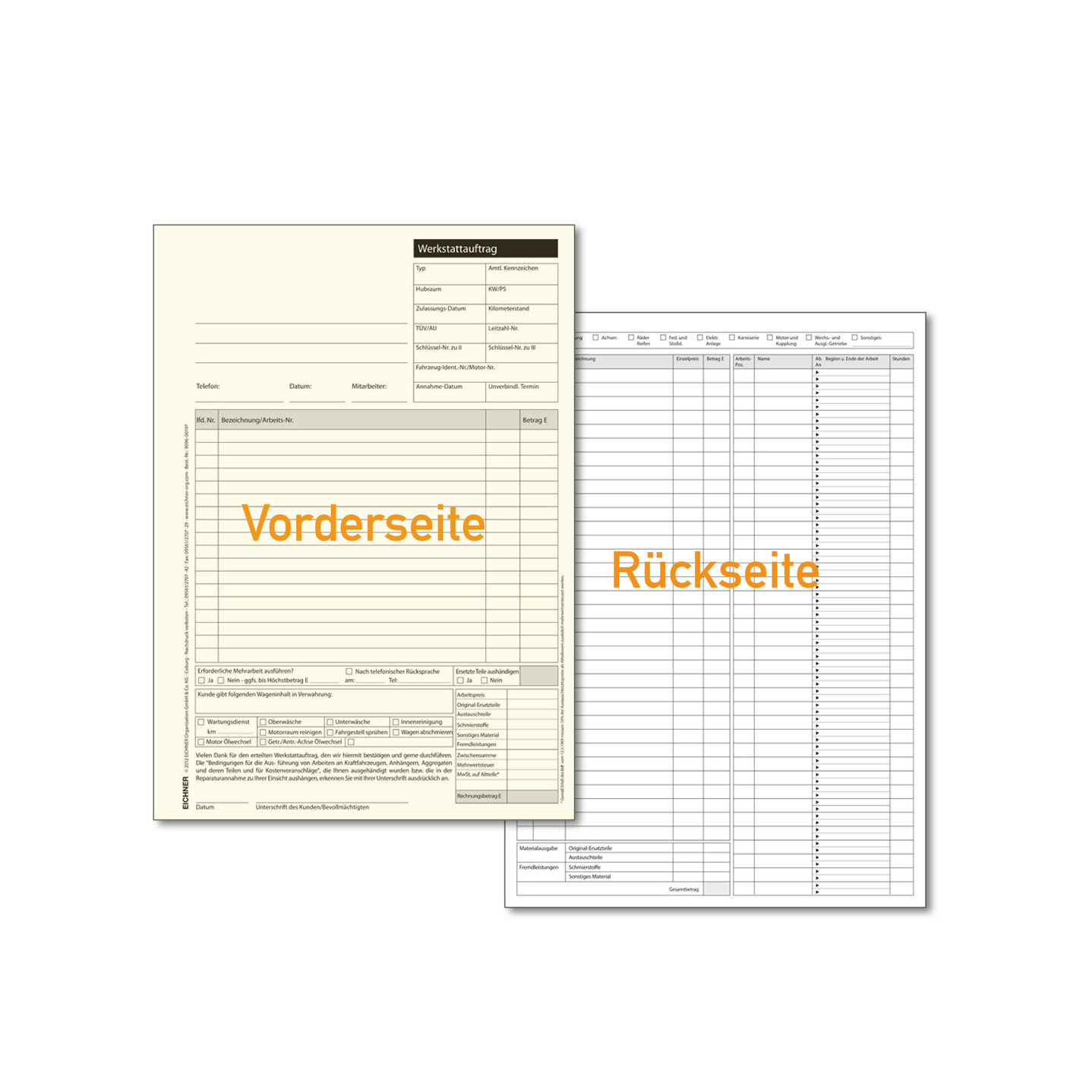 Werkstatt-Auftrag - DIN A5 - 2-fach - SD-Papier