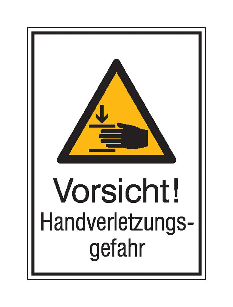Warn-Kombischild - Vorsicht! Handverletzungsgefahr