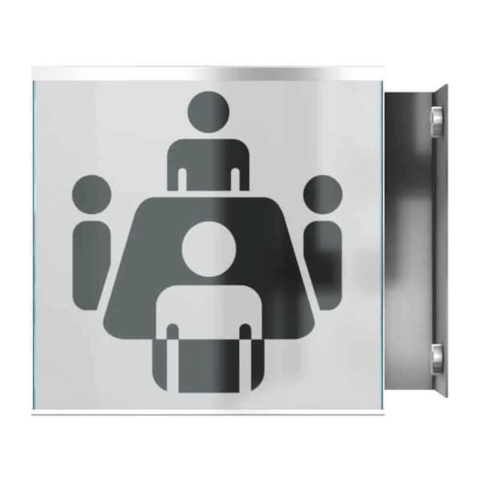 GlasFix Fahnenschild - bestehend aus 2 Echtglas-Schildern und einem Edelstahlbügel - in 5 Größen GlasFix Fahnenschild - bestehend aus 2 Echtglas-Schildern und einem Edelstahlbügel - in 5 Größen