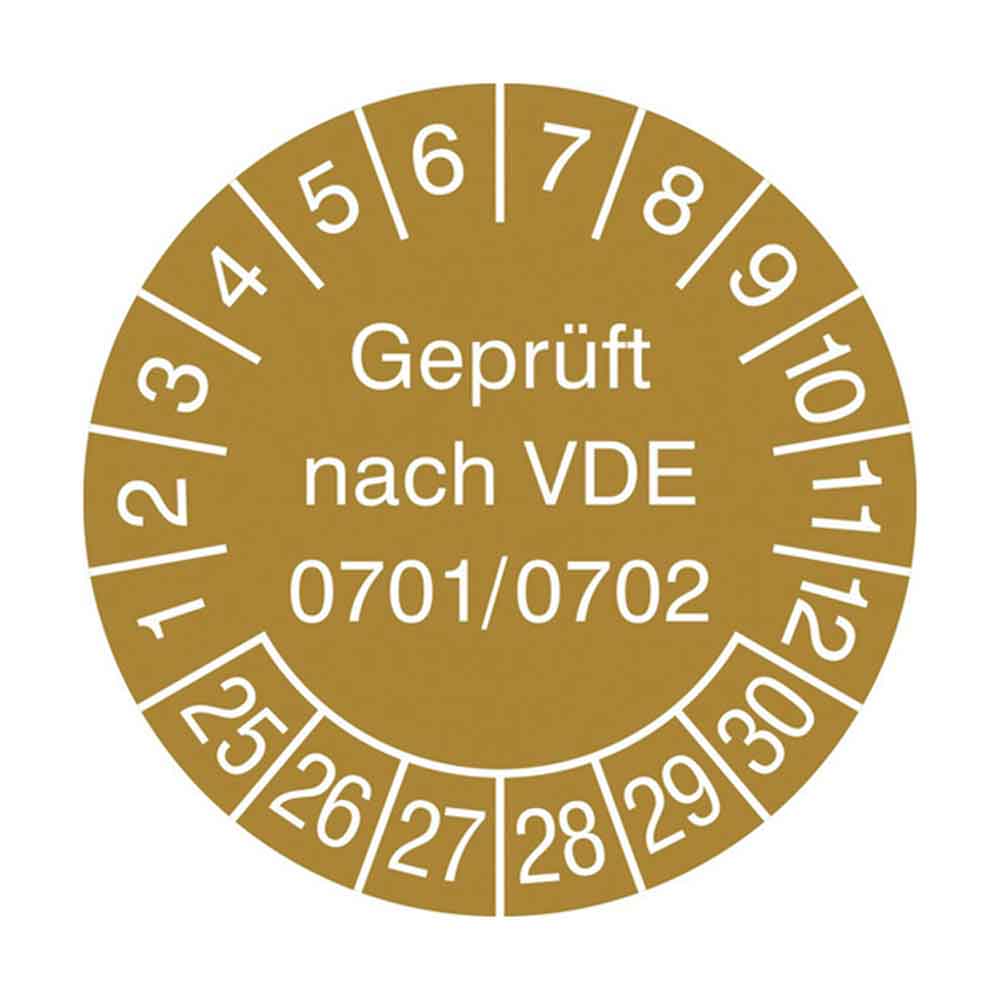 38-18-030-0-17-25-056-pruefplakette-vde-0701-0702-25-30-650de3 Prüfplakette auf Bogen - Geprüft nach VDE 0701/0702