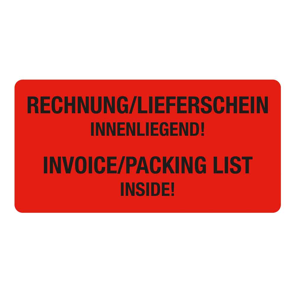 Warn- bzw. Verpackungsetiketten - selbstklebend in Signalrot auf Rolle