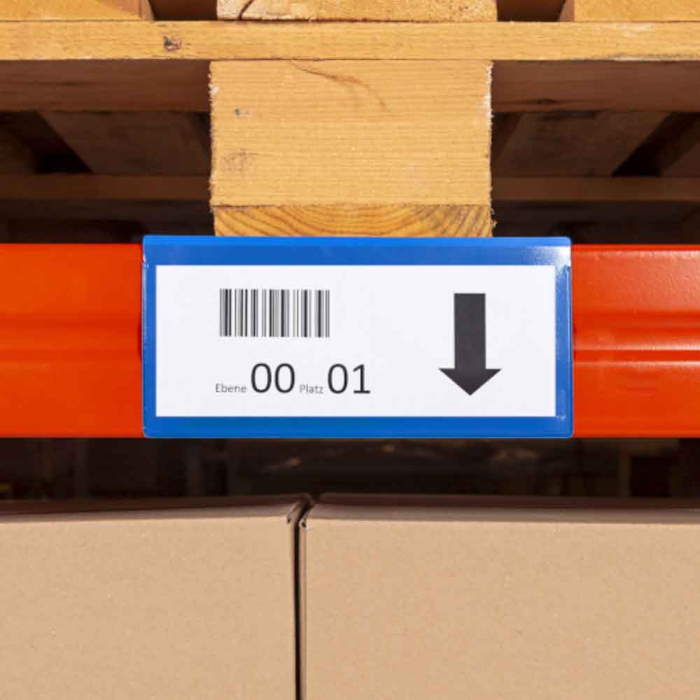 Magnetische Etikettentaschen - 2 Magnetstreifen - 220 x 105 mm 1/3 DIN - 4 Farben