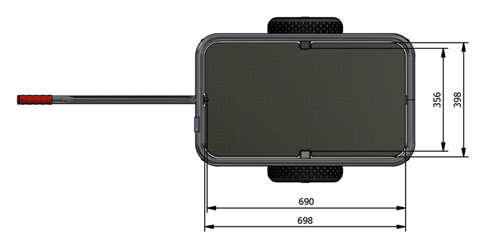 Outdoor-Handwagen mit Boden - feuerverzinkt - Vollgummi-Bereifung - Tragkraft 200 kg