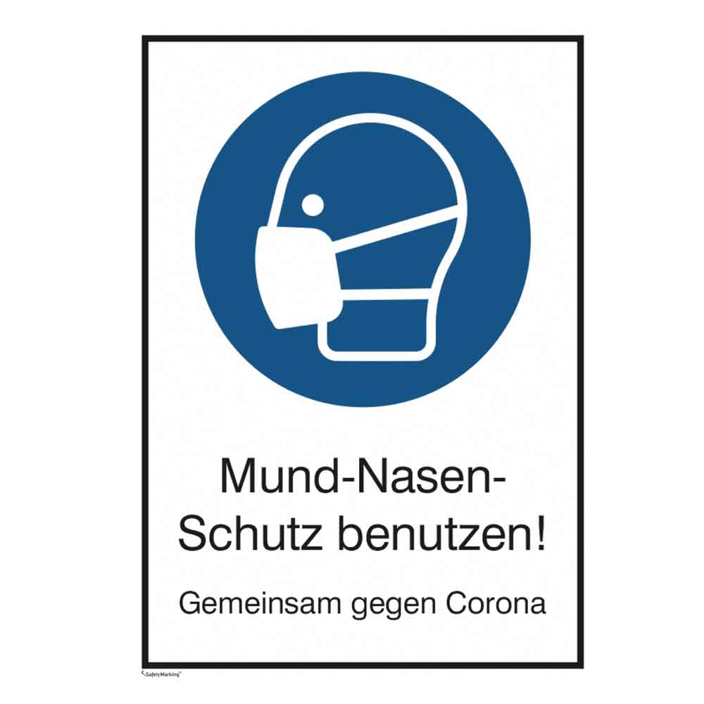 30-82-082-1-00-02-056-hinweisschild-maskenpflicht-weiss_1-c5ed39 Hinweisschild - Maskenpflicht - Rechteck - 2 Ausführungen