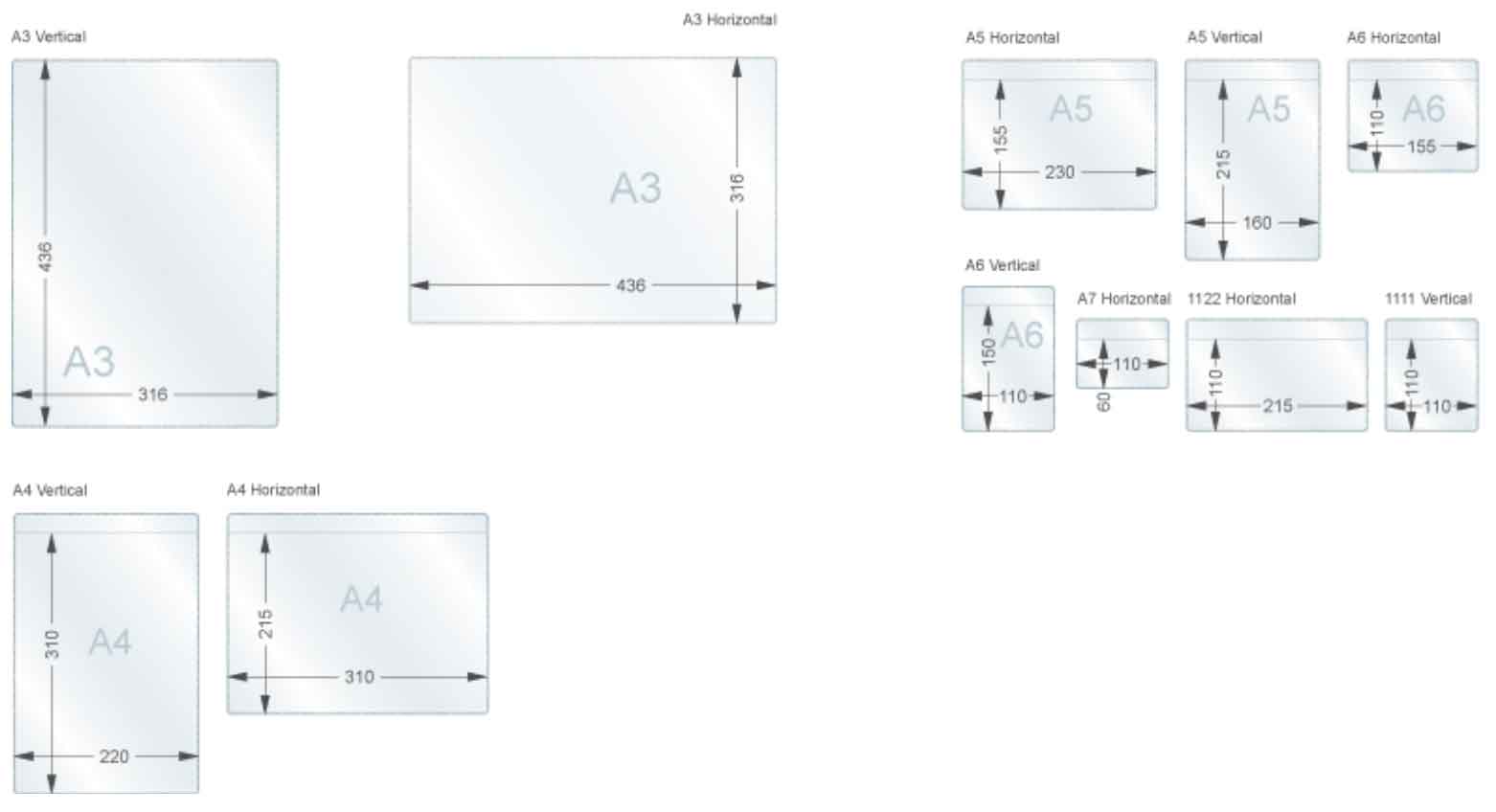 Transparente Sichthülle - mit Magnetstreifen - für DIN A3 Formate - hoch und quer