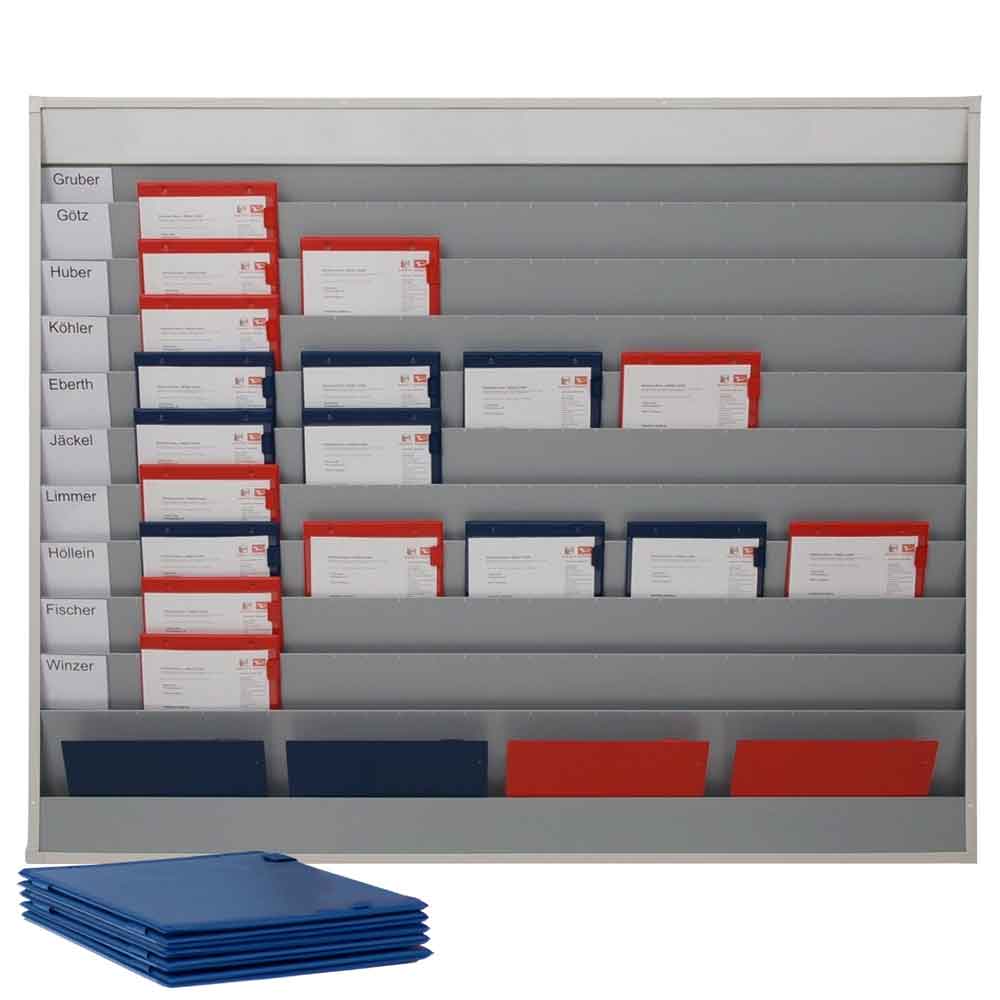 90-20-105-0-30-02-002-plantafelset-din-a5-50-auftraege-94a44d Plantafel-Set - mit Wechselleiste - für DIN A5 - für 50 Aufträge + 50 Taschen