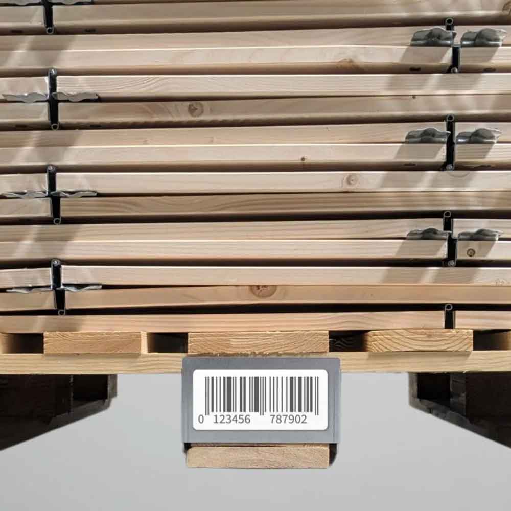 Palettenklammer aus Metall für den Mittelfuss einer Europalette