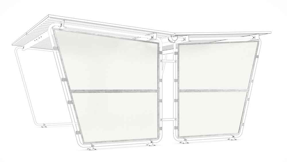 Materialüberdachung Siegen - Zubehör Seitenwand S24 / S26 / S27 / S28 / S29 - Kunststoff - Transparent Materialüberdachung Siegen - Zubehör Seitenwand S24 / S26 / S27 / S28 / S29 - Kunststoff - Transparent
