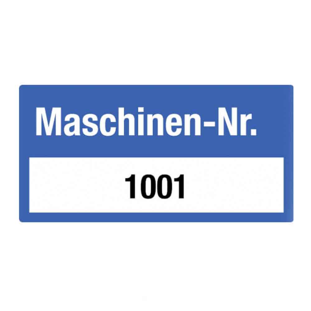 Inventar-Etikett - Maschinen-Nr. - fortlaufend nummeriert 1001-2000 - VOID-Folie auf Rolle