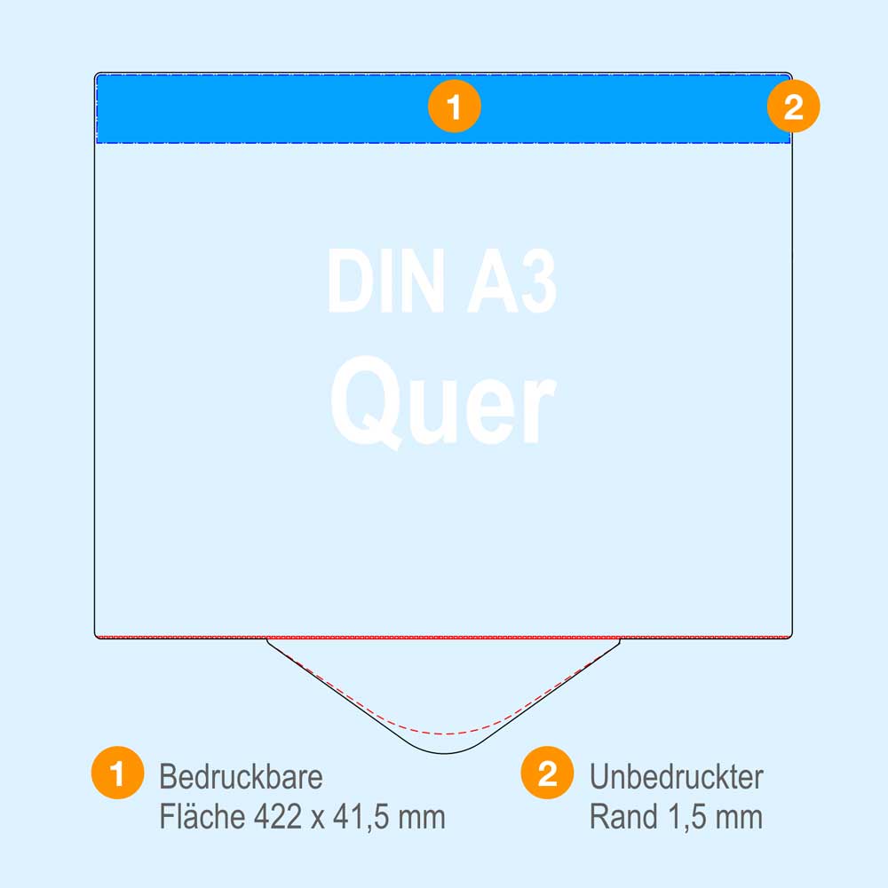 Infohalter - zum Einstecken - für DIN A3 Quer - mit individueller Werbung