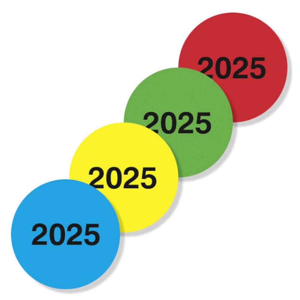 Inventur-Etiketten - mit Jahreszahl - selbstklebend - in 4 Farben
