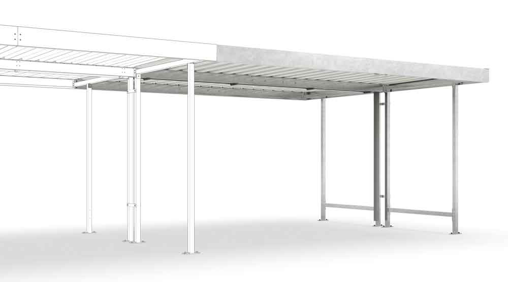 Materialüberdachung Leipzig L45 - als Bausatz - in Silber Materialüberdachung Leipzig L45 - als Bausatz - in Silber