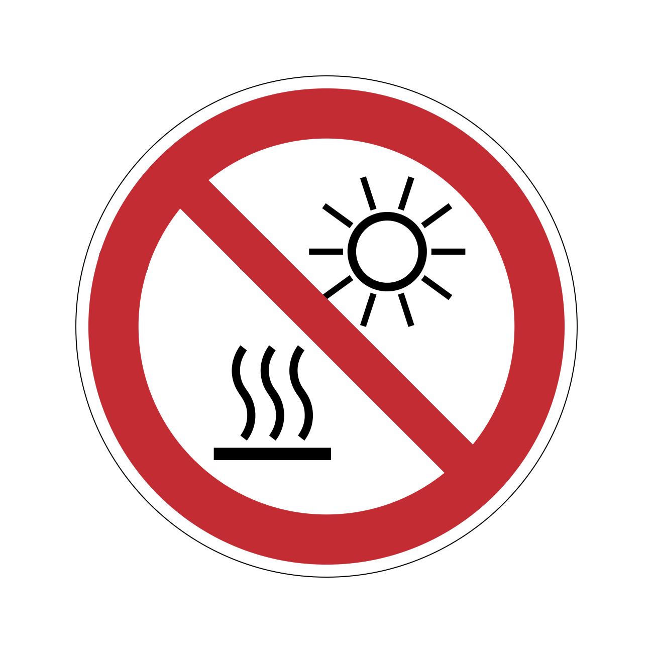 Verbotsschild - Nicht der direkten Sonneneinstrahlung