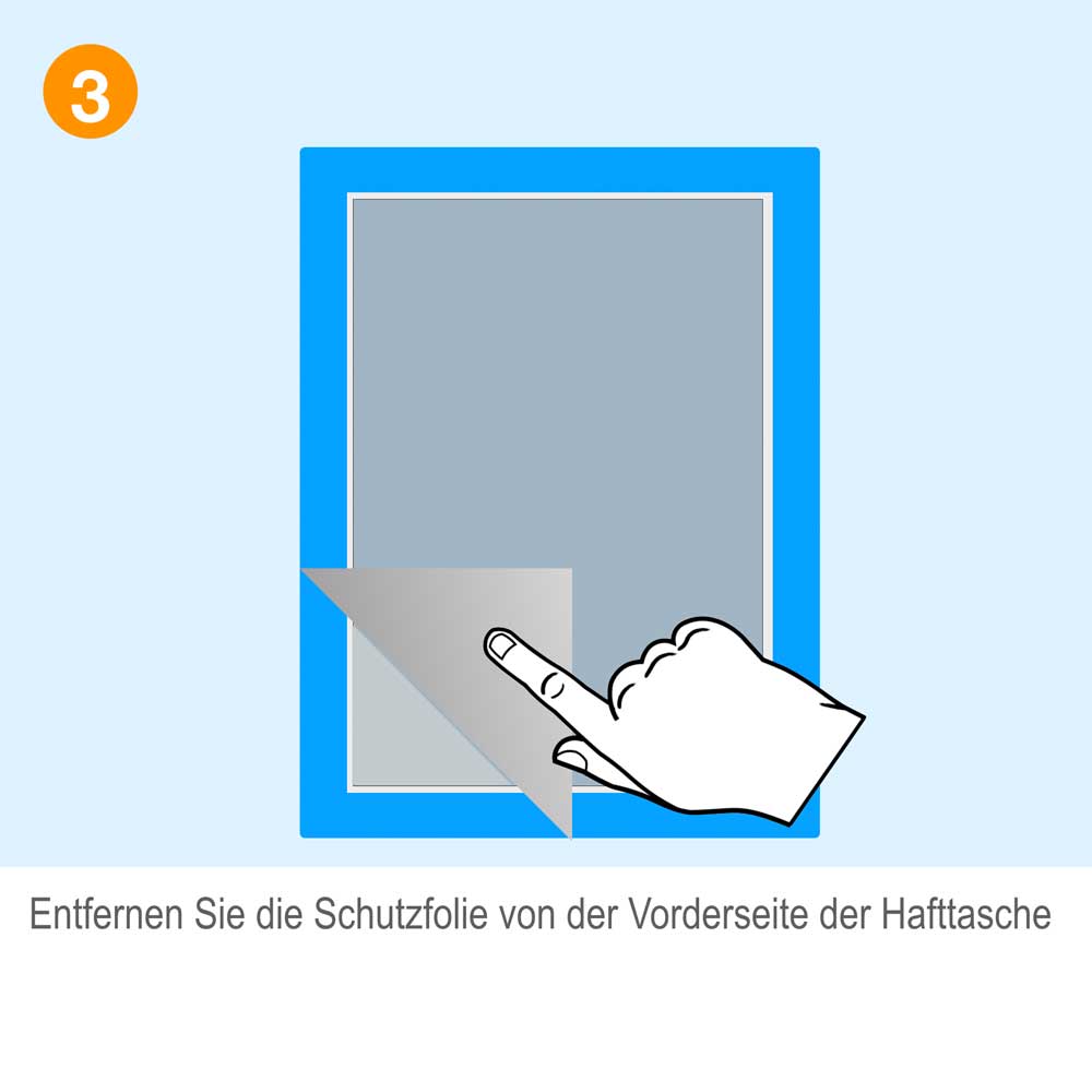 Hafttasche für DIN A4 Blau