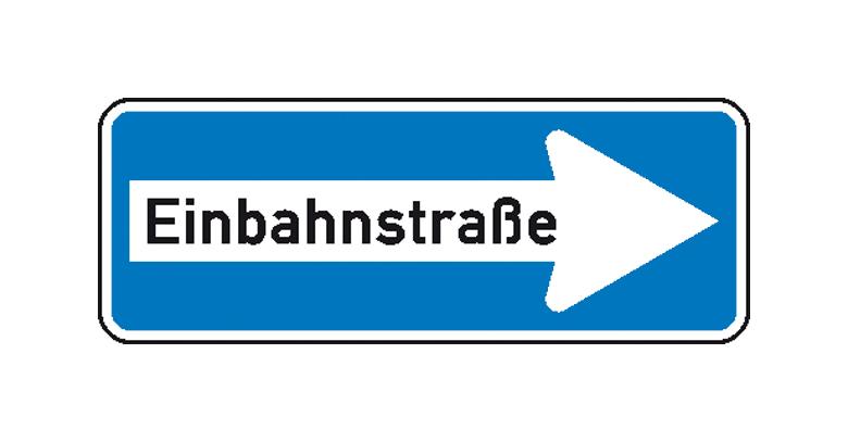 Verkehrszeichen - StVO - Einbahnstraße rechtsweisend