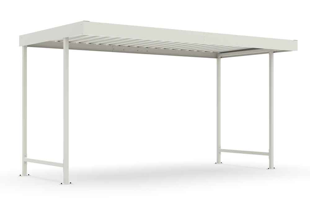 Materialüberdachung Leipzig L14 - als Bausatz - RAL 9002 Grauweiss Materialüberdachung Leipzig L14 - als Bausatz - RAL 9002 Grauweiss