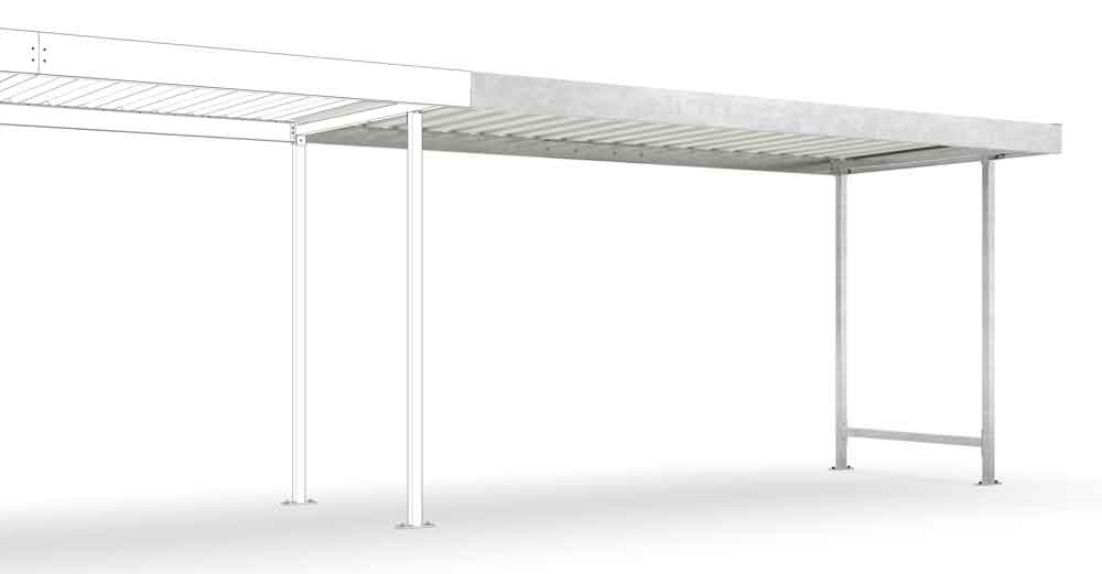 Materialüberdachung Leipzig L15 - als Bausatz - in Silber Materialüberdachung Leipzig L15 - als Bausatz - in Silber