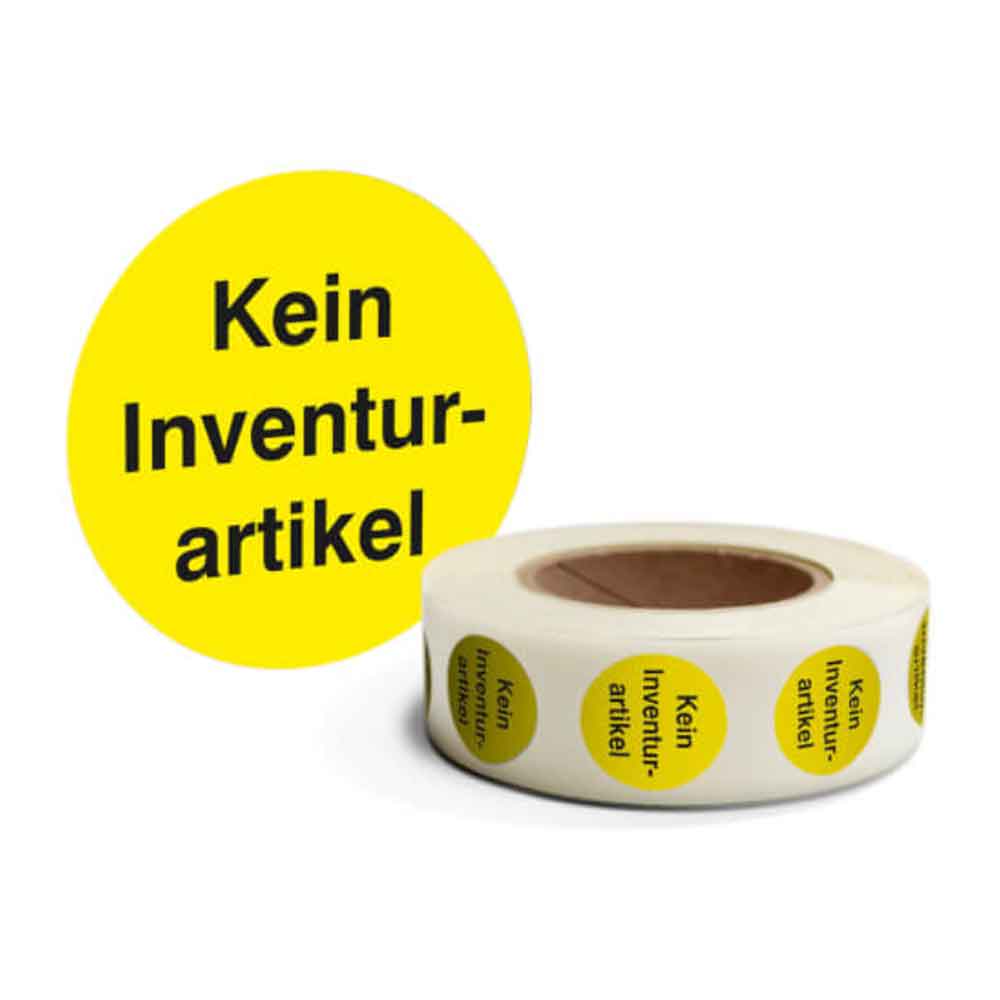 Inventur-Etiketten - Text: Kein Inventurartikel - in 4 Farben