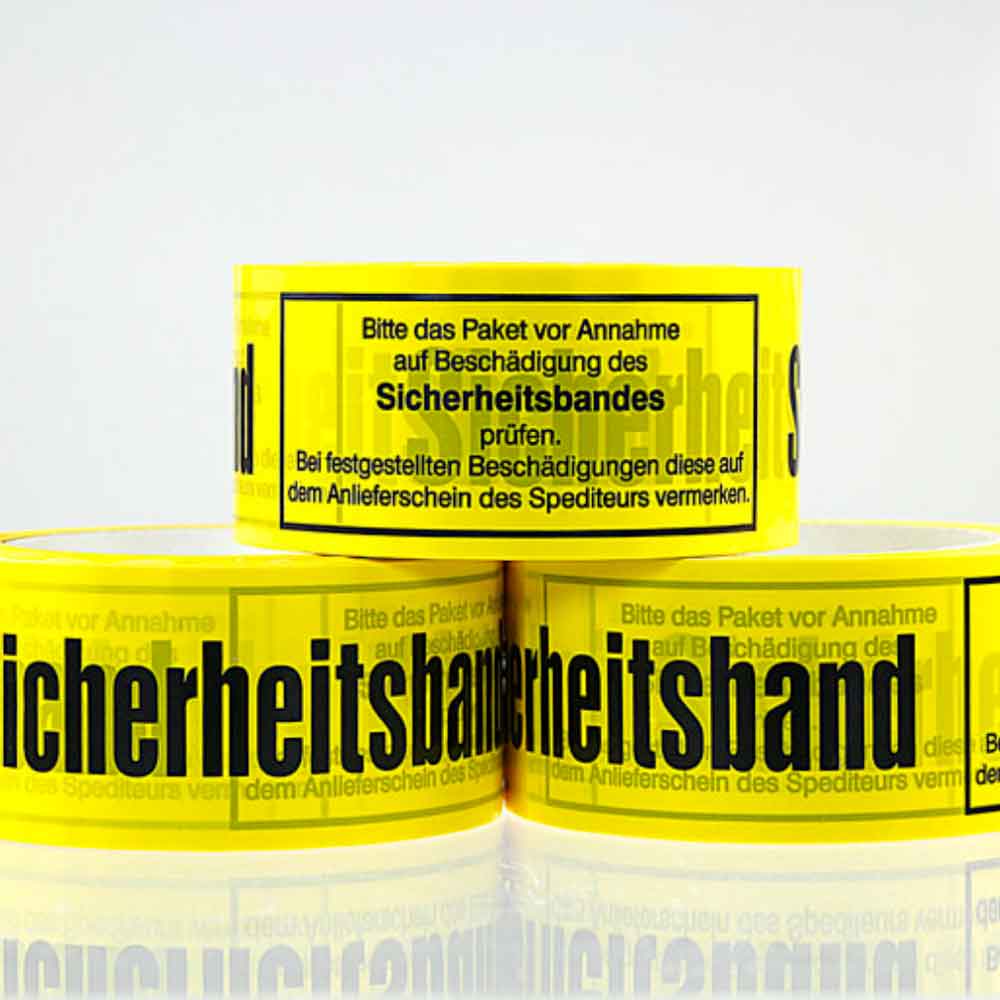 Selbstklebendes PVC-Packband - Text: Sicherheitsband - 2 Farben