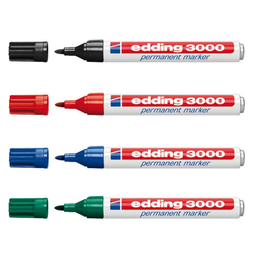 Edding 3000 Permanentmarker mit Rundspitze - Einzelmarker oder als Set
