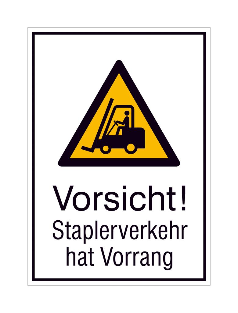 Warn-Kombischild - Vorsicht! Staplerverkehr hat Vorrang