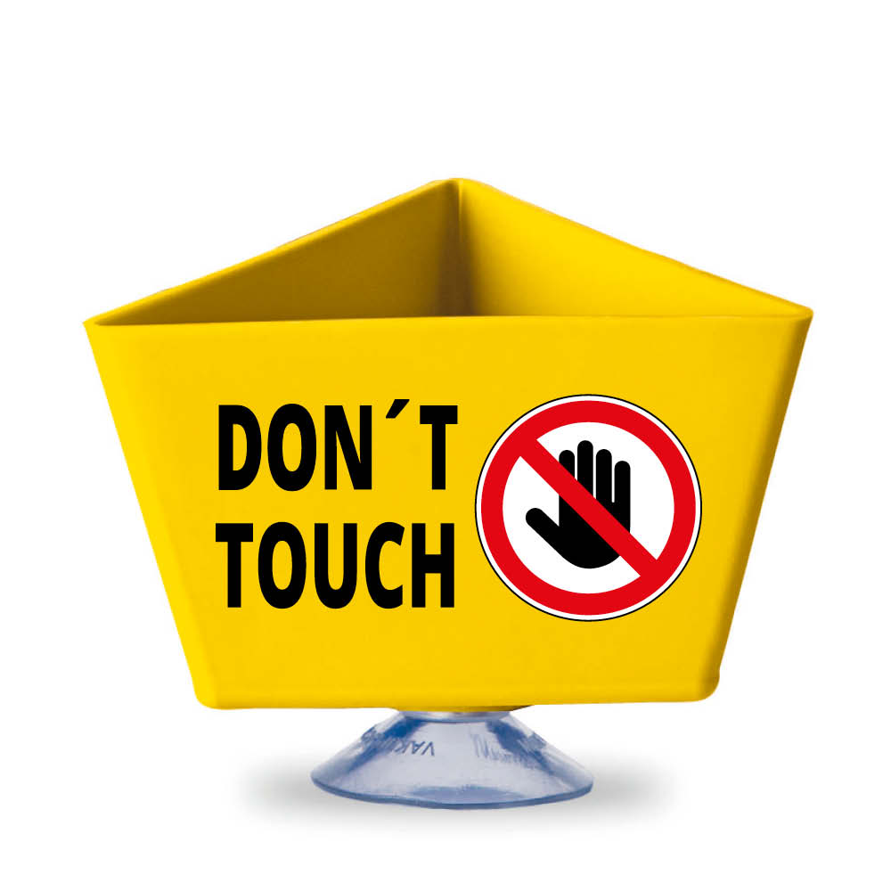 Leitzahlenträger - Text und Motiv: "DON'T TOUCH" - mit Saugnapf - 11 Farben