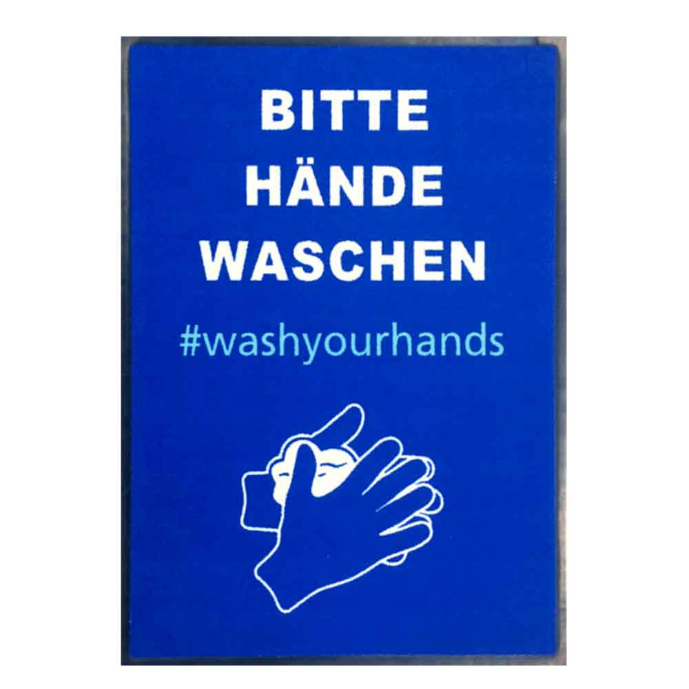 Schmutzfangmatte - "Bitte Hände waschen - washyourhands" - Hochformat