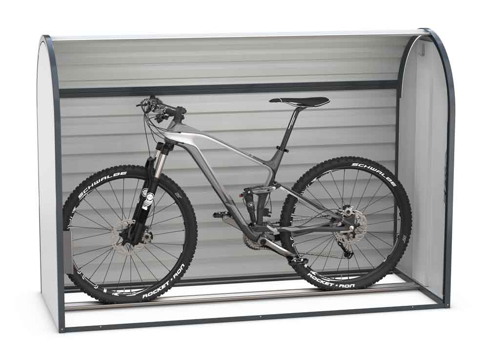 Fahrradgarage BikeBox 3 - Stahlblechkonstruktion - Rahmen in Anthrazitgrau Fahrradgarage BikeBox 3 - Stahlblechkonstruktion - Rahmen in Anthrazitgrau