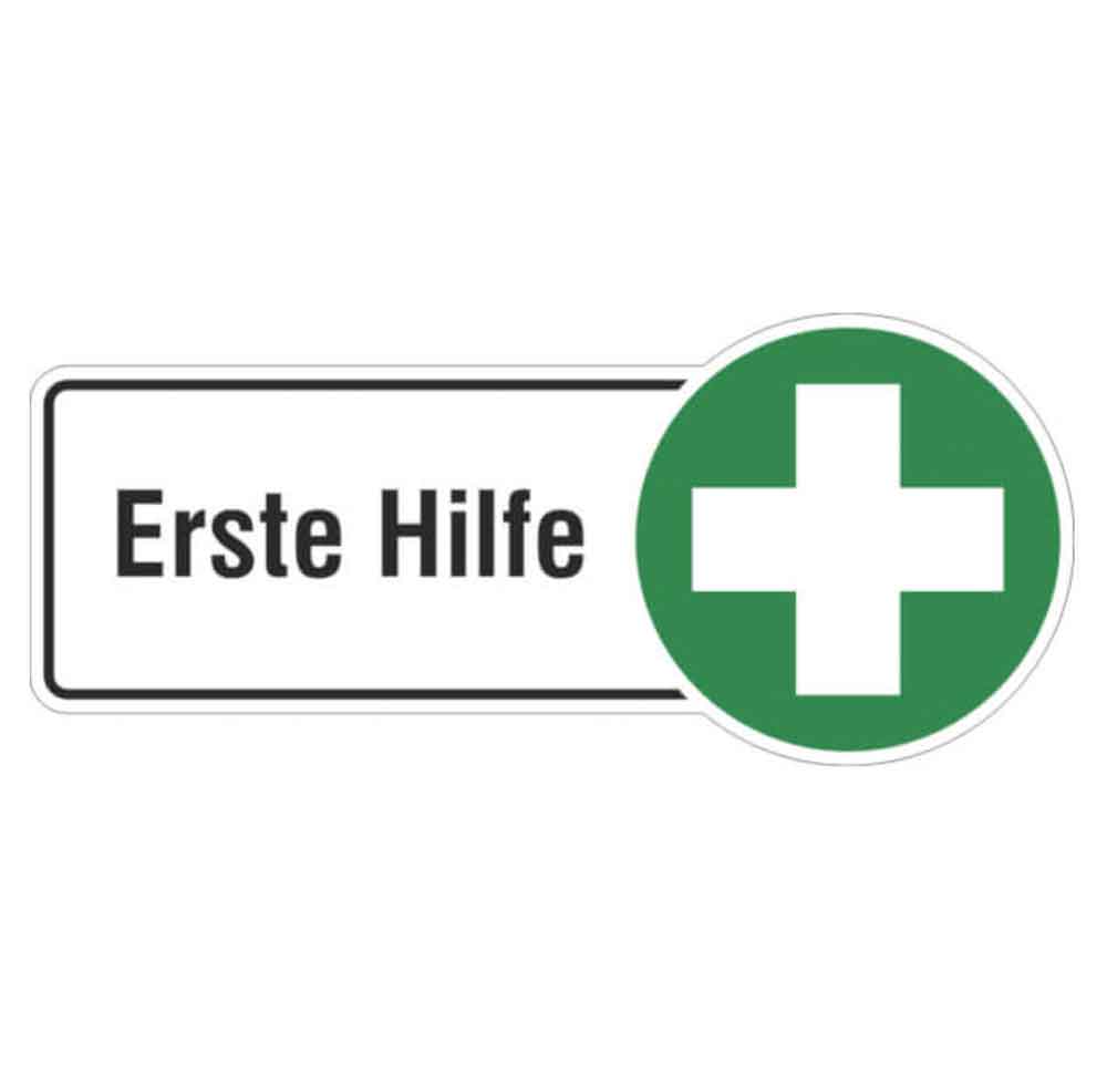 Rondenschild - Erste-Hilfe - beidseitig bedruckt Rondenschild - Erste-Hilfe - beidseitig bedruckt