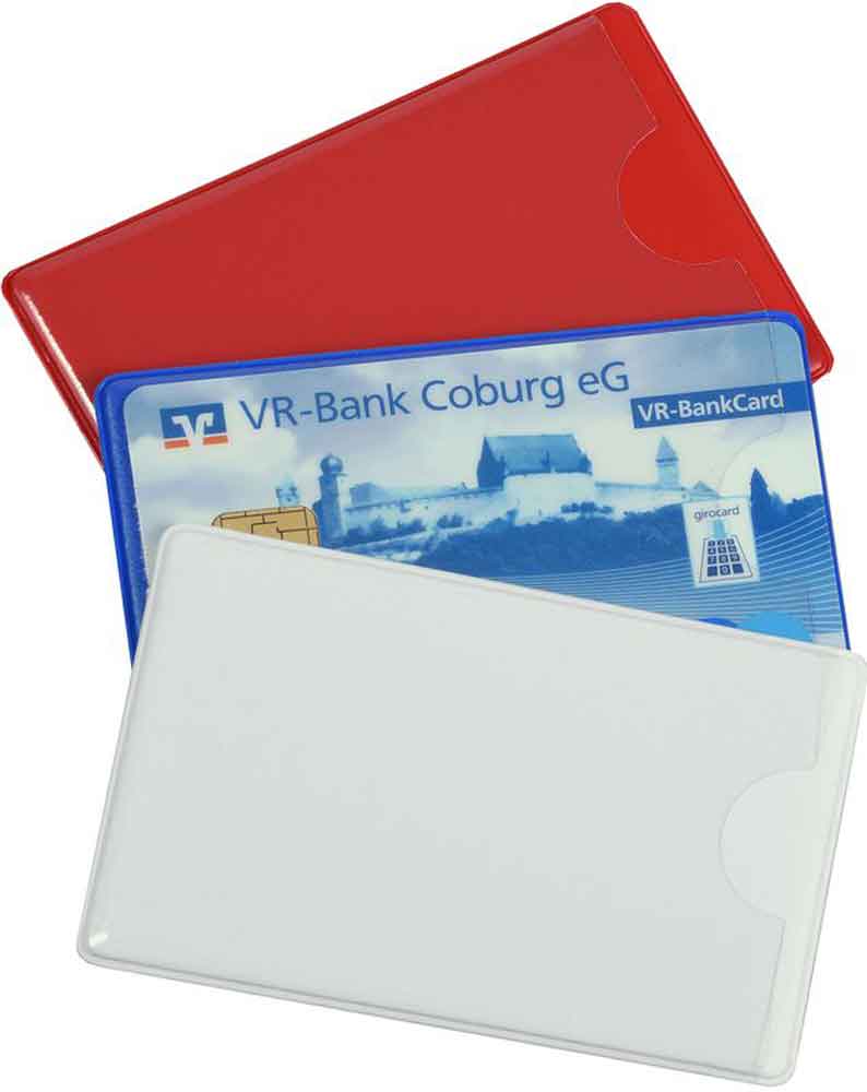 Schutzhülle - für Kredit- und Scheckkarten - in drei Farben