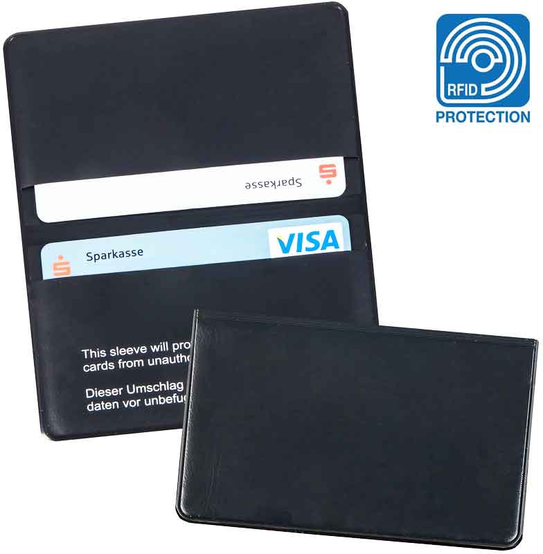 RFID-Schutzhülle - für 2 Kredit- und Scheckkarten - Schutz vor Datenmissbrauch