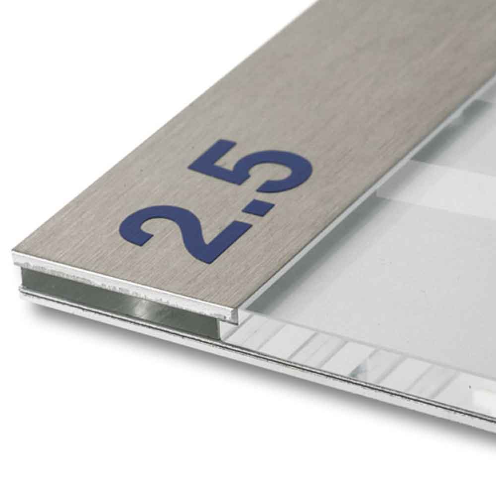 CHANGE Infotafel - Kopfleiste in Edelstahloptik - hochwertiges Plexiglas CHANGE Infotafel - Kopfleiste in Edelstahloptik - hochwertiges Plexiglas