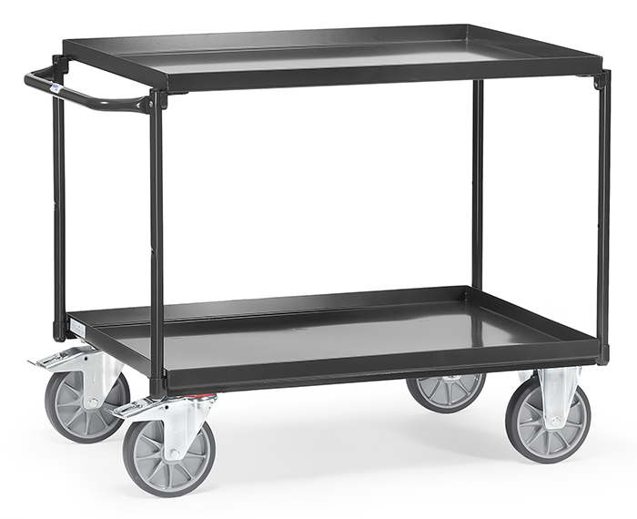 Tischwagen mit Wannen - GREY EDITION - in 2 Größen - 2 Ladeflächen - Tragkraft 400 kg