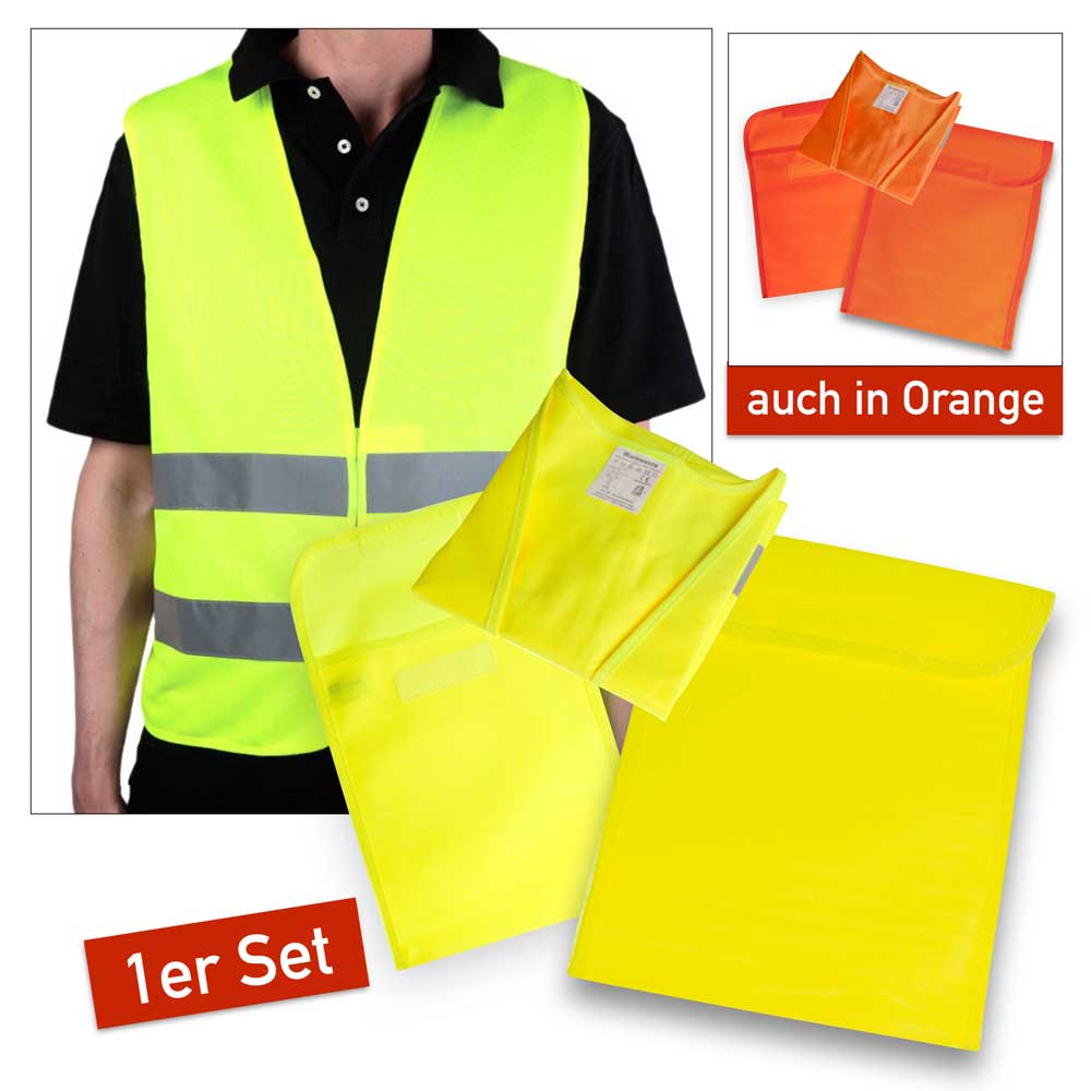 61-50-001-0-00-02-020-warnweste-gelb-1er-set-ohne-werbedruck-772499 KFZ-Warnwesten-Set - VIP 1er - 2 Farben