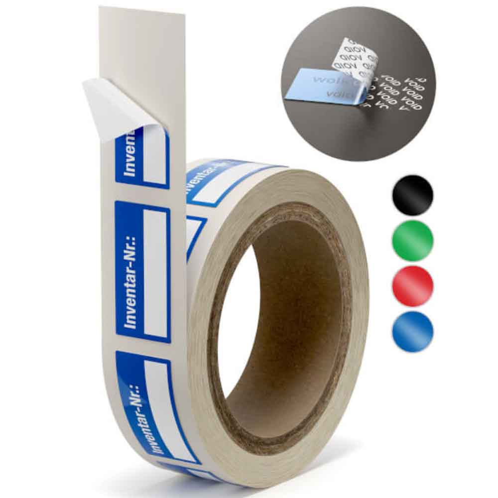 Inventar-Etikett - Dokumentenfolie auf Rolle - fortlaufend nummeriert - selbstklebend