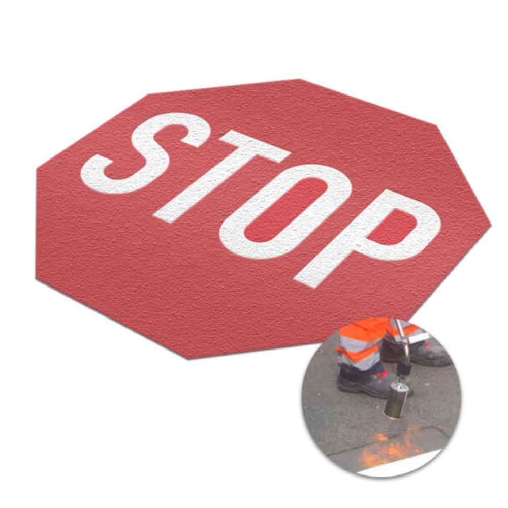 PREMARK® Stopschild - thermoplastische Bodenmarkierung PREMARK® Stopschild - thermoplastische Bodenmarkierung