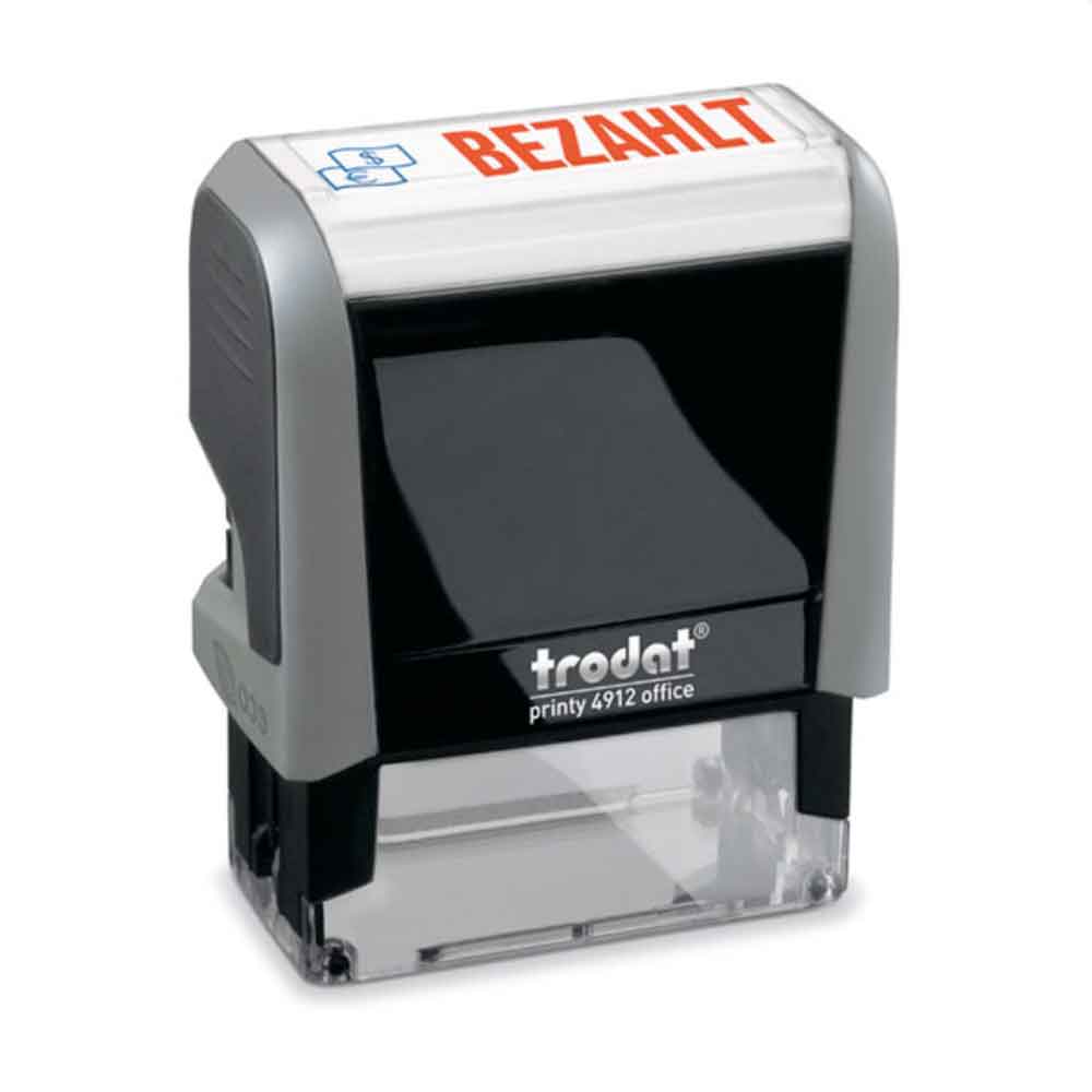 Trodat Printy Office Eco 4912  - Stempel - 11 Standardtexte - 2-farbiges Kissen