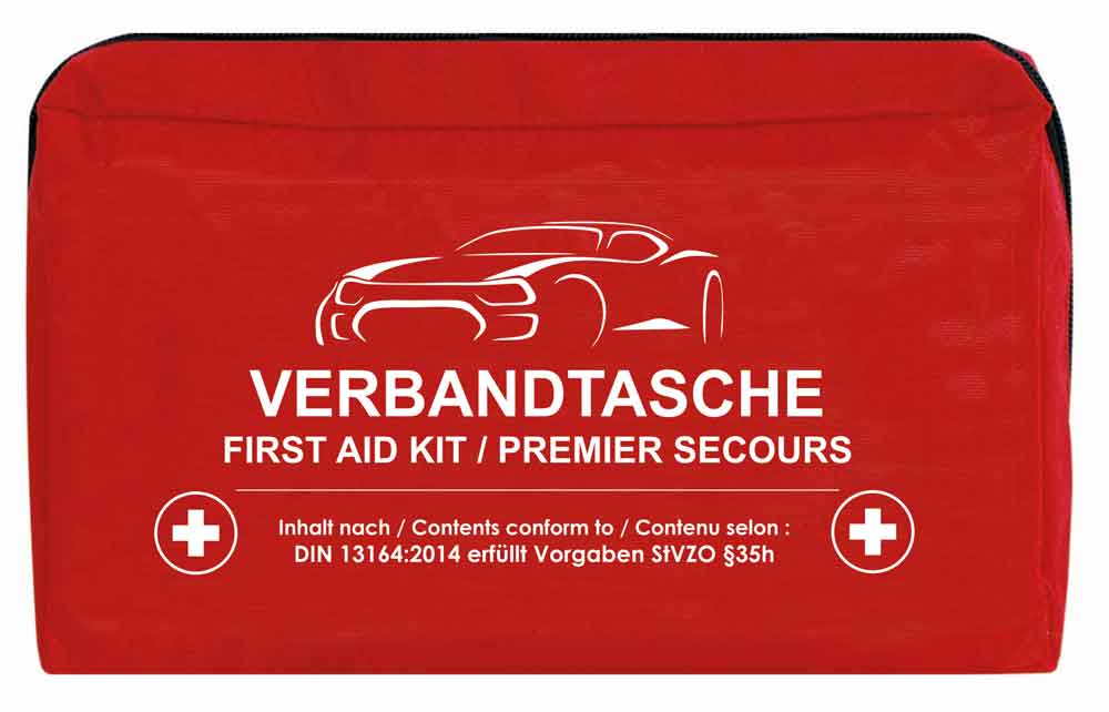 Kraftwagen-Verbandtasche - mit Klett - 3 Farben