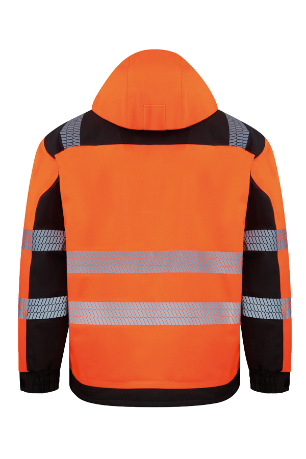 Korntex® Hi-Vis Softshell Regenjacke (Printable) „Copenhagen“ - Signal-Orange/Schwarz - 5XL