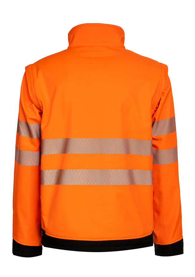 Korntex® - EOS - Hi-Vis Softshell Jacke mit schwarzer Brustpartie - Signal-Gelb/Schwarz - 3XL