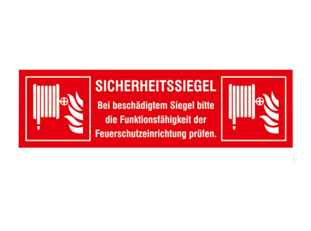 Sicherheitssiegel auf Bogen - Brandschutz