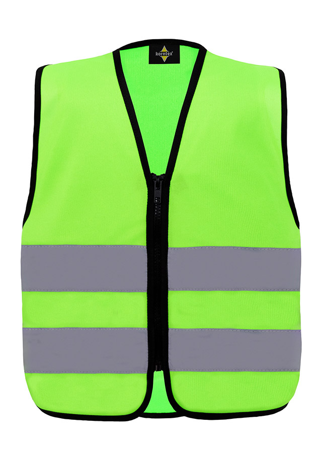 Korntex® Kinder Warnweste mit Reißverschluss „Aalborg“ - Signal-Gelb - XXS Korntex® Kinder Warnweste mit Reißverschluss „Aalborg“ - Signal-Gelb - XXS