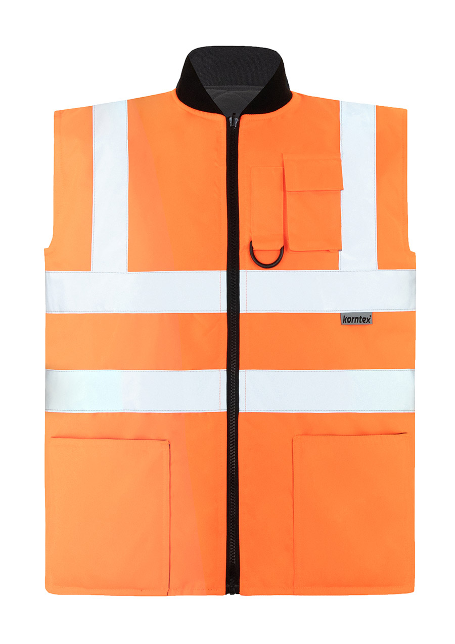 Korntex® Hi-Vis 2 in 1 Bodywarmer „Ural“ - Signal-Orange - XXL