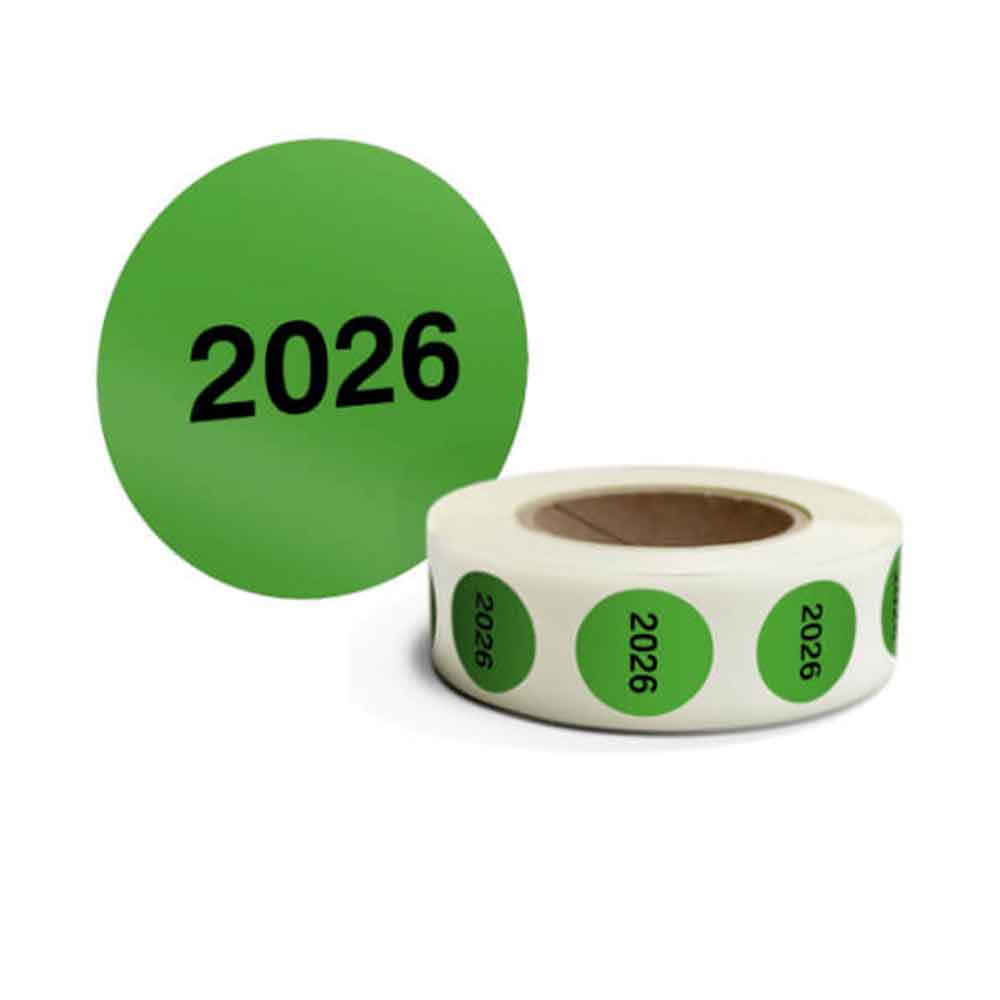 Inventur-Etiketten - mit Jahreszahl - selbstklebend - in 4 Farben
