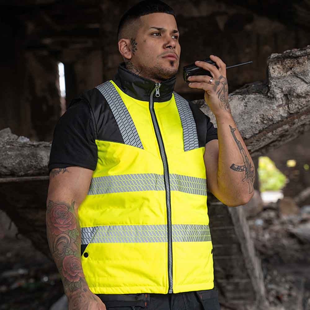 Korntex® Hi-Vis 2 in 1 Bodywarmer „Elbrus“ - Signalfarbe