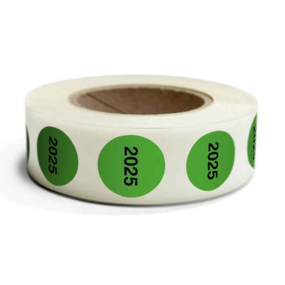 Inventur-Etiketten - mit Jahreszahl - selbstklebend - in 4 Farben