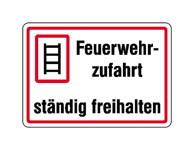 Hinweisschild - Feuerwehrzufahrt ständig freihalten