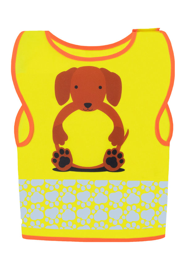 Korntex® Kinder Warnweste „Funtastic Wildlife“ - CO2 Neutral - Signal-Gelb/Einhorn - XXS