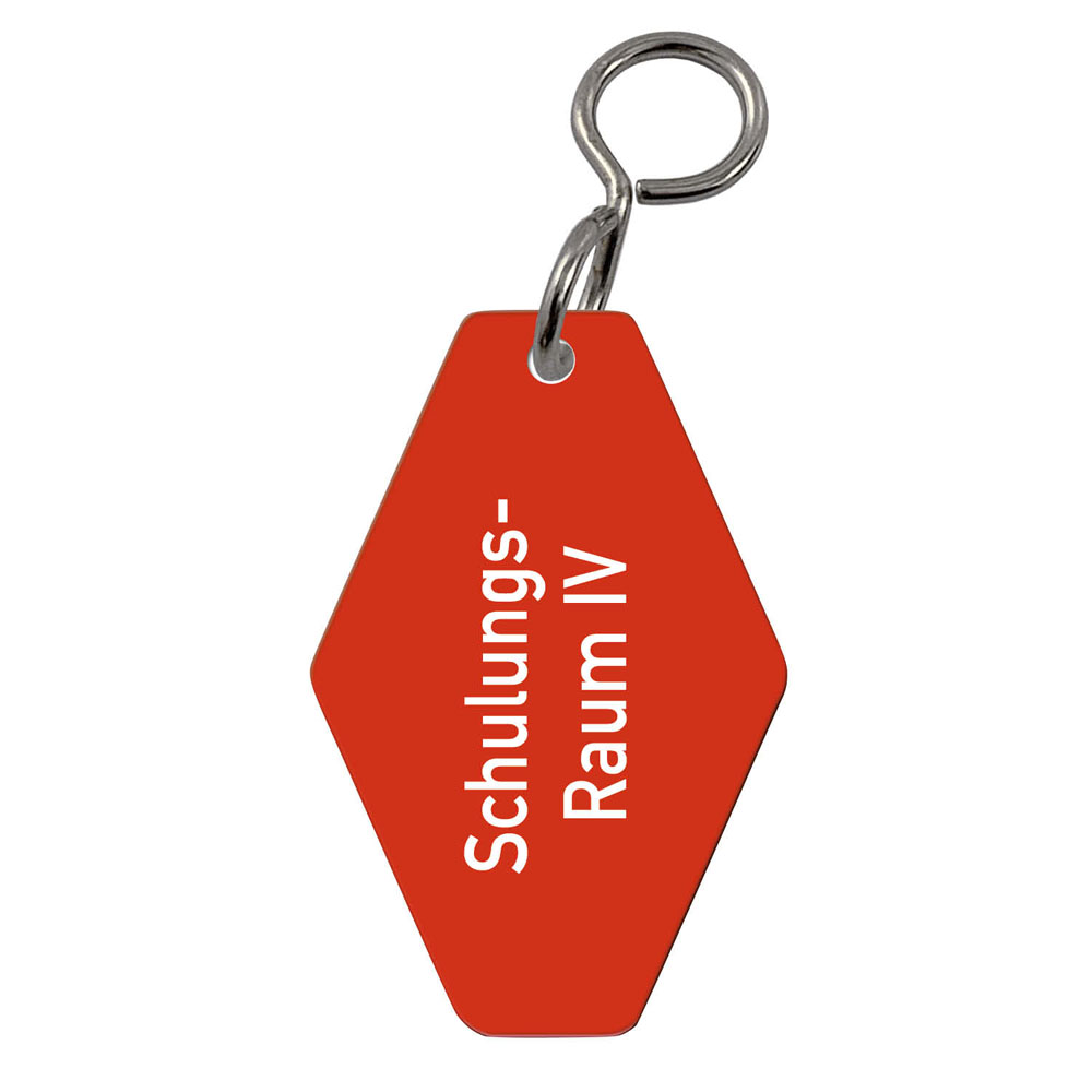 rauten-58-mm-kunststoff-beschriftung-zweizeilig-s-haken-alle-farben2-b51269 Schlüsselanhänger - Rautenform - Kunststoff - 2-zeilige Gravur - mit S-Haken