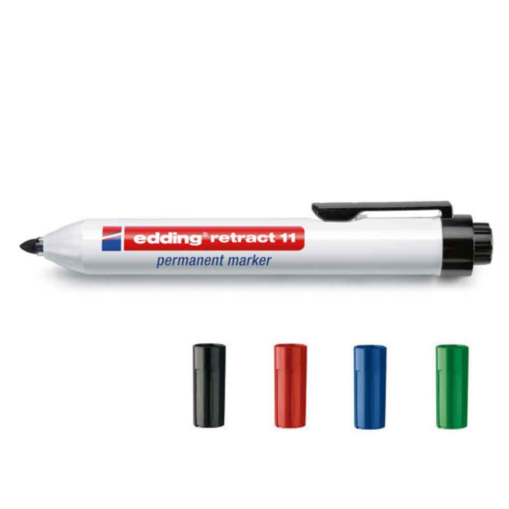 Edding retract 11 Permanentmarker - dauerhaftes Beschriften - 4 Farben
